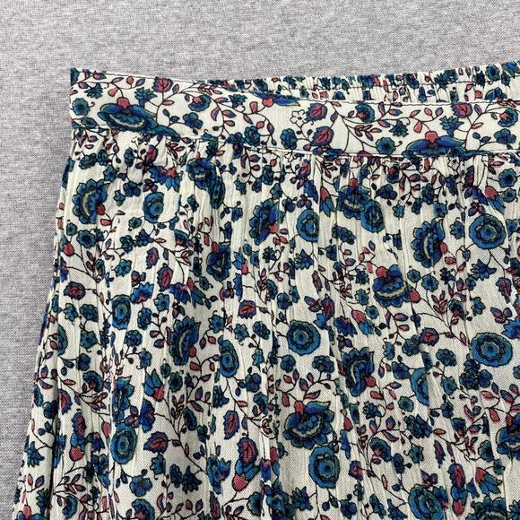 BILA Wrap Mini Skirt Large Blue Paisley Floral Western Cowgirl Lightweight Boho - Picture 14 of 15